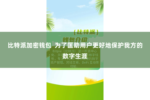 比特派加密钱包 为了匡助用户更好地保护我方的数字生涯